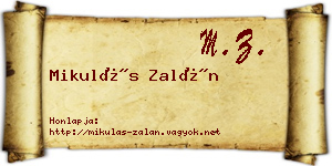 Mikulás Zalán névjegykártya